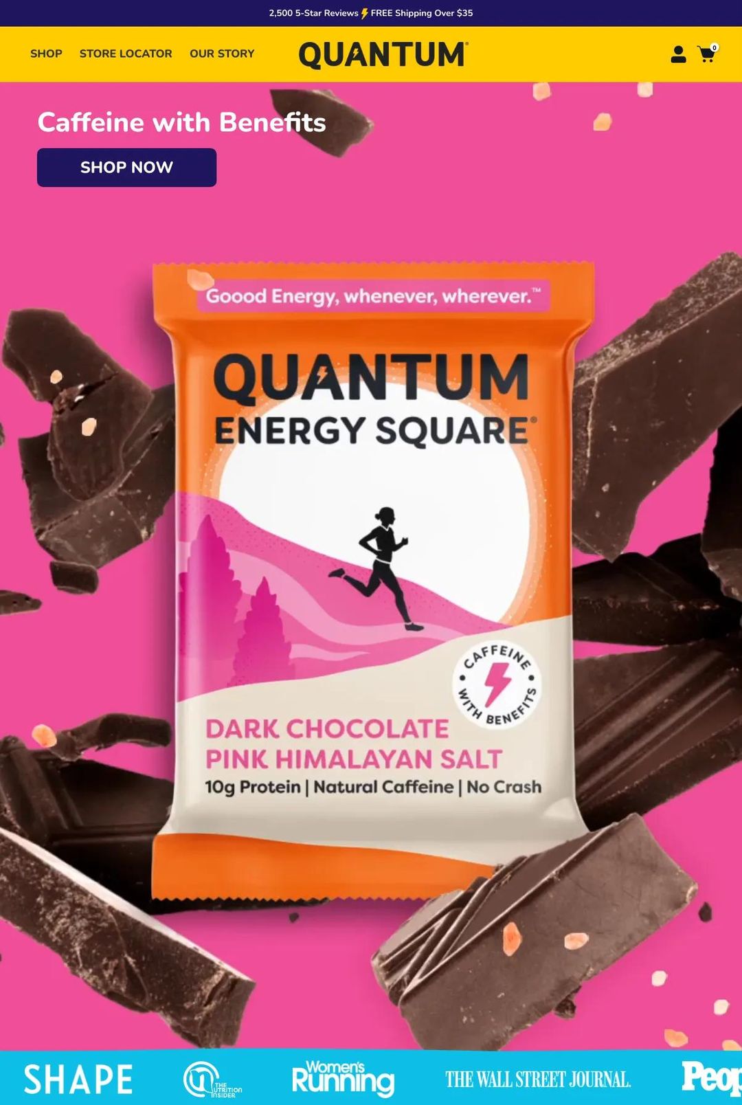 Screenshot 1 of Quantum Energy Squares (Example Shopify Food and Beverage Website)