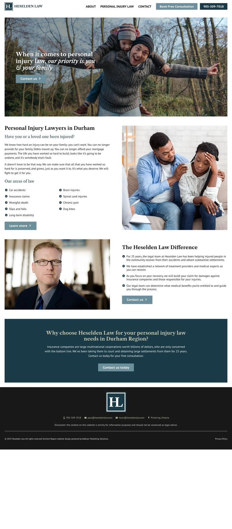 Screenshot 2 of Heselden Law (Example WordPress Law Firm Website)