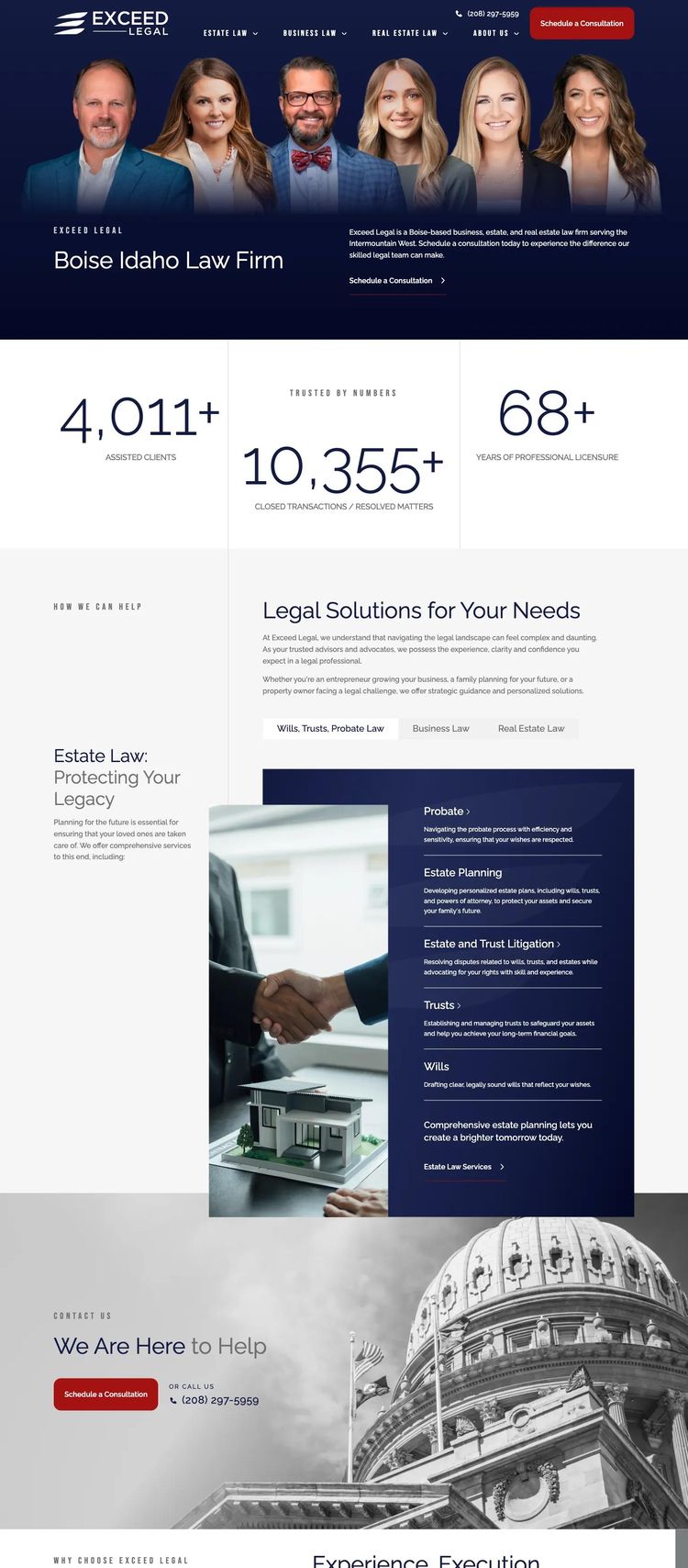 Screenshot 2 of Exceed Legal (Example Webflow Law Firm Website)
