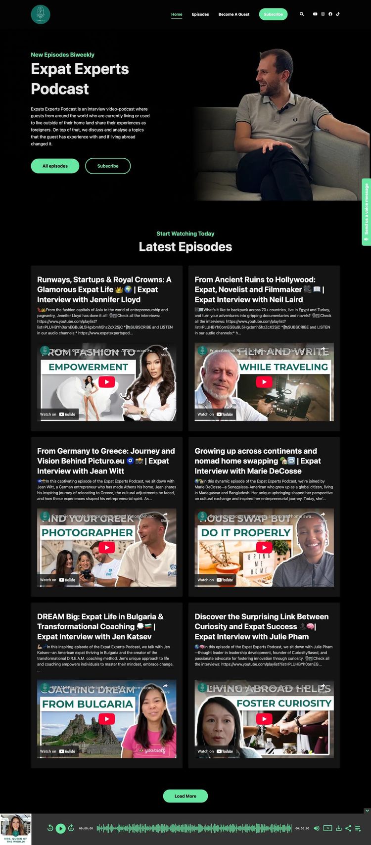 Screenshot 2 of Expat Experts Podcast (Example Angular Podcast Website)