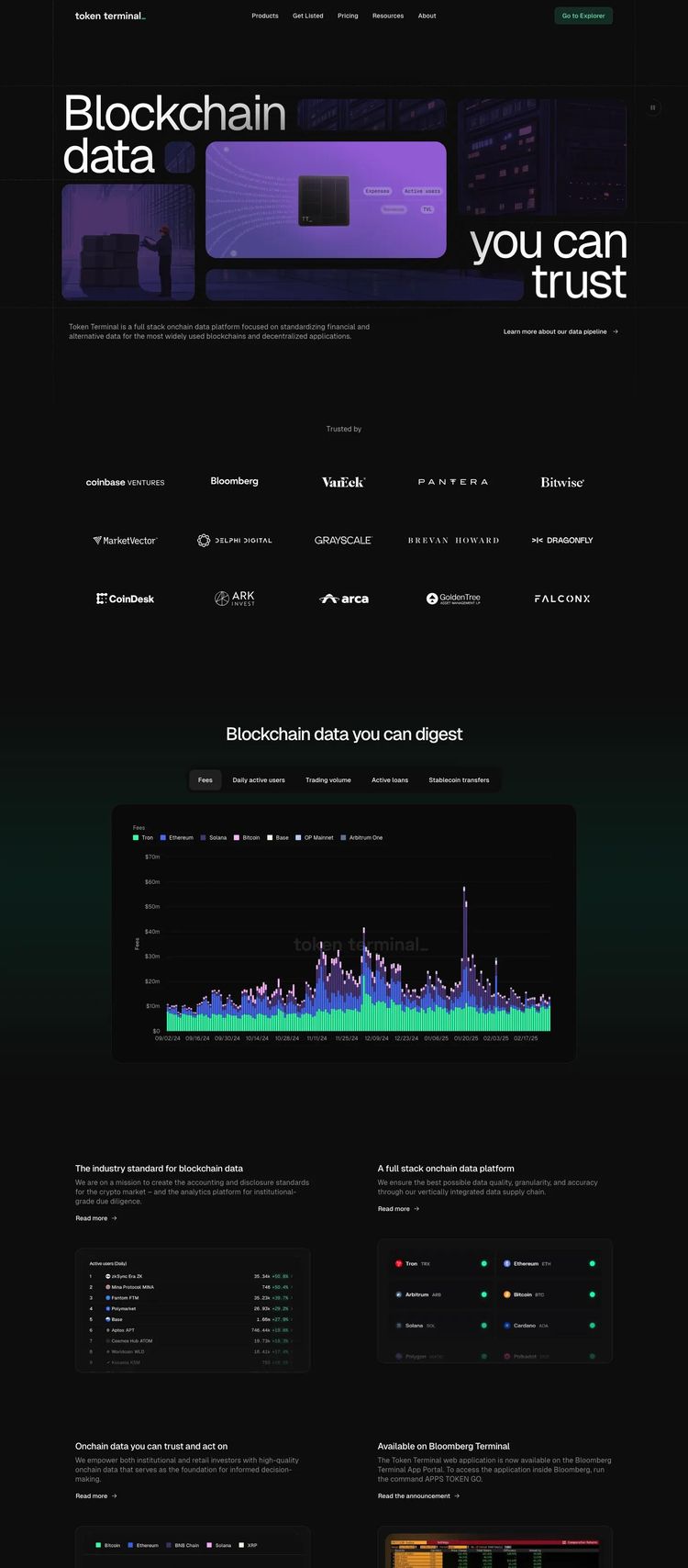 Screenshot 2 of Token Terminal (Example Next.js Cryptocurrency Website)