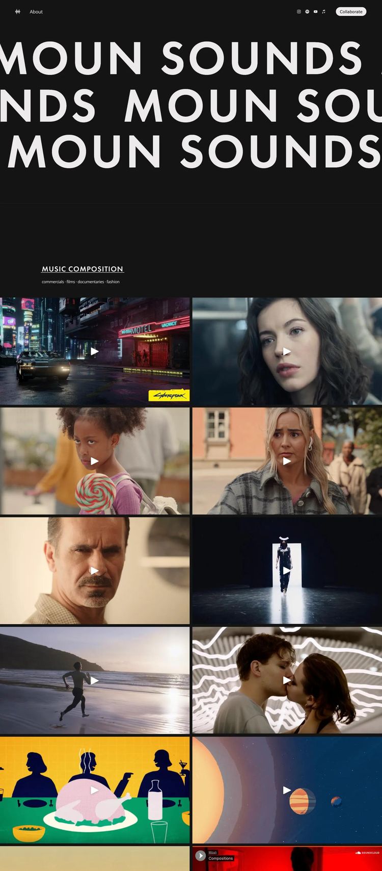 Screenshot 1 of Moun Sounds (Example Squarespace Music Producer Website)