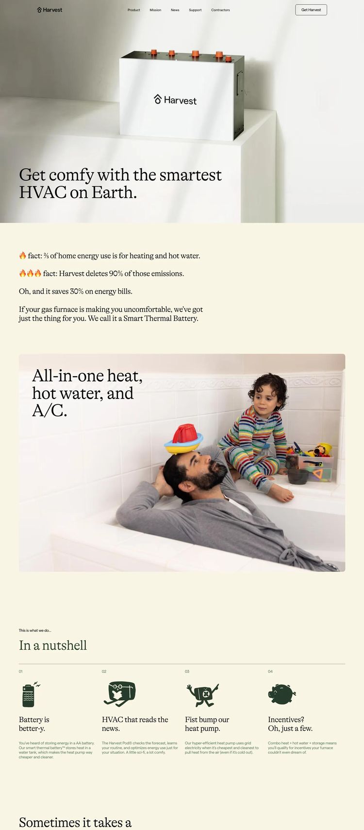Screenshot 2 of Harvest Thermal (Example Webflow HVAC Website)