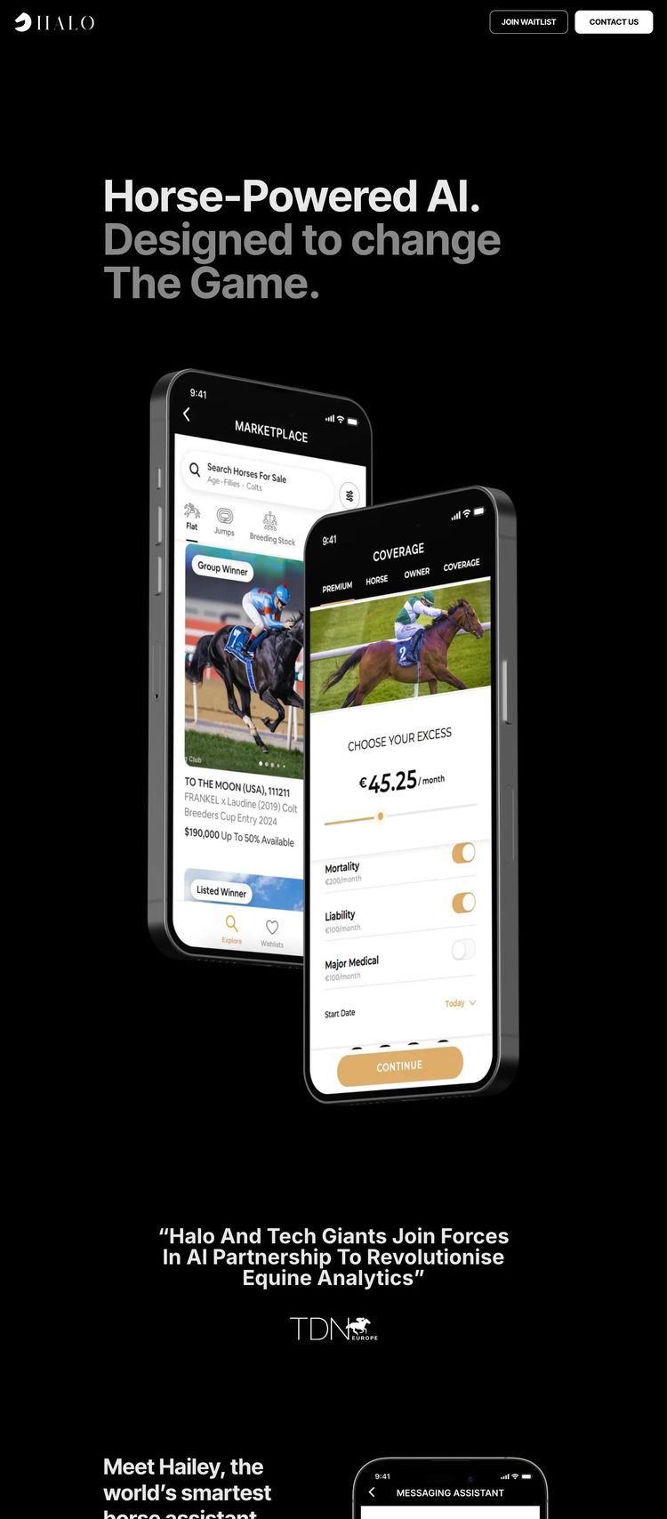 Screenshot 2 of Halo (Example Framer AI and Machine Learning Website)