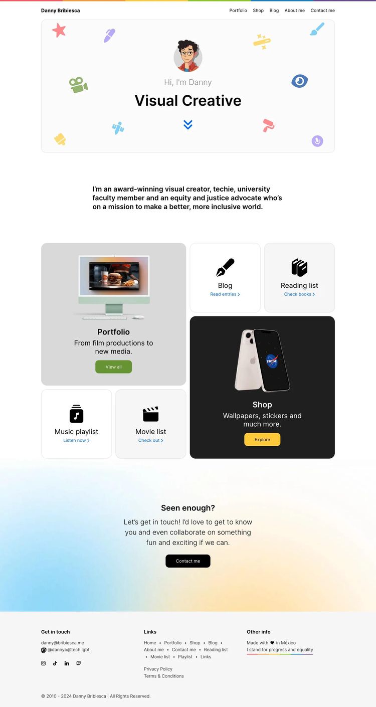 Screenshot 1 of Danny Bribiesca (Example Webstudio Website)