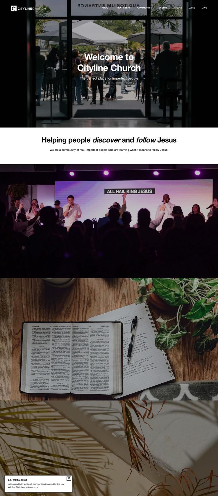 Screenshot 1 of Cityline Church (Example Squarespace Church/Religious Organization Website)