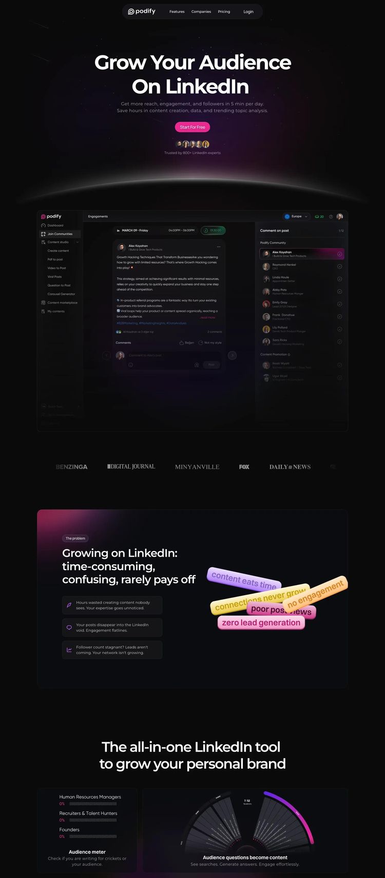 Screenshot 2 of Podify (Example Framer Marketing Agency Website)