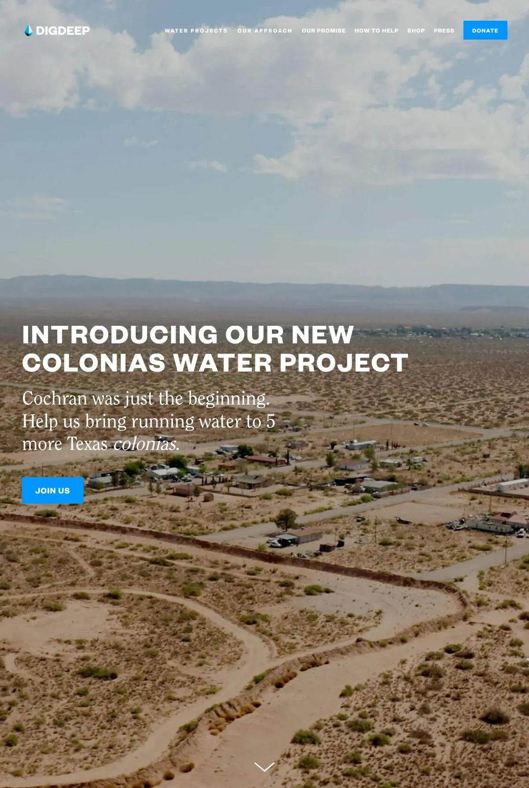 Screenshot 1 of DigDeep Water (Example Squarespace Nonprofit Website)