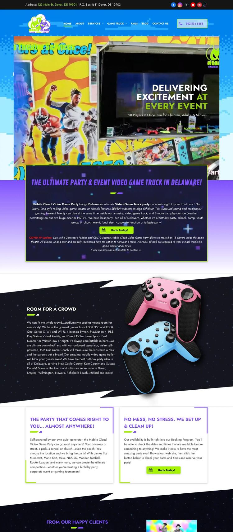 Screenshot 1 of Mobile Cloud Video Game Party (Example Duda DJ/Entertainment Website)