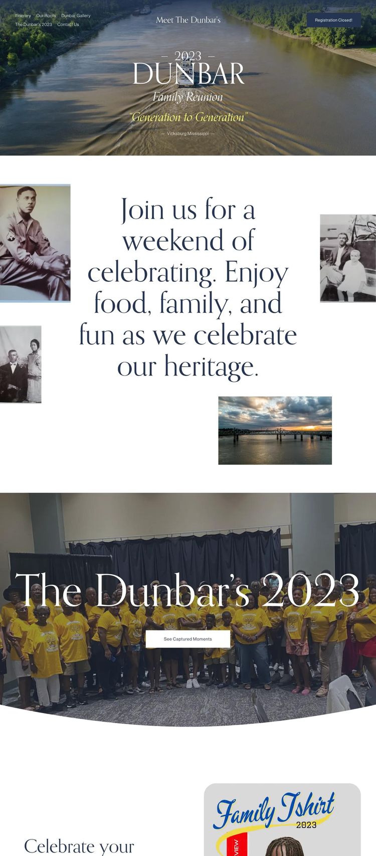 Screenshot 2 of Dunbar Family Reunion (Example Squarespace Family Reunion Website)