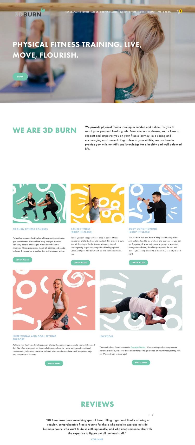 Screenshot 2 of 3D Burn (Example Squarespace Fitness Website)
