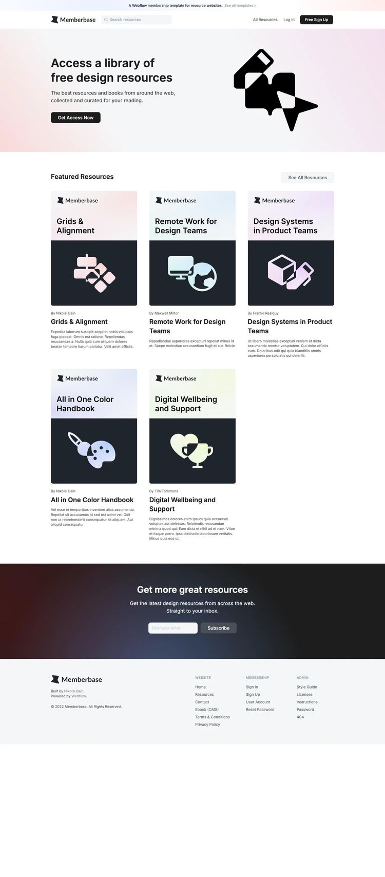 Screenshot 1 of Memberbase Template