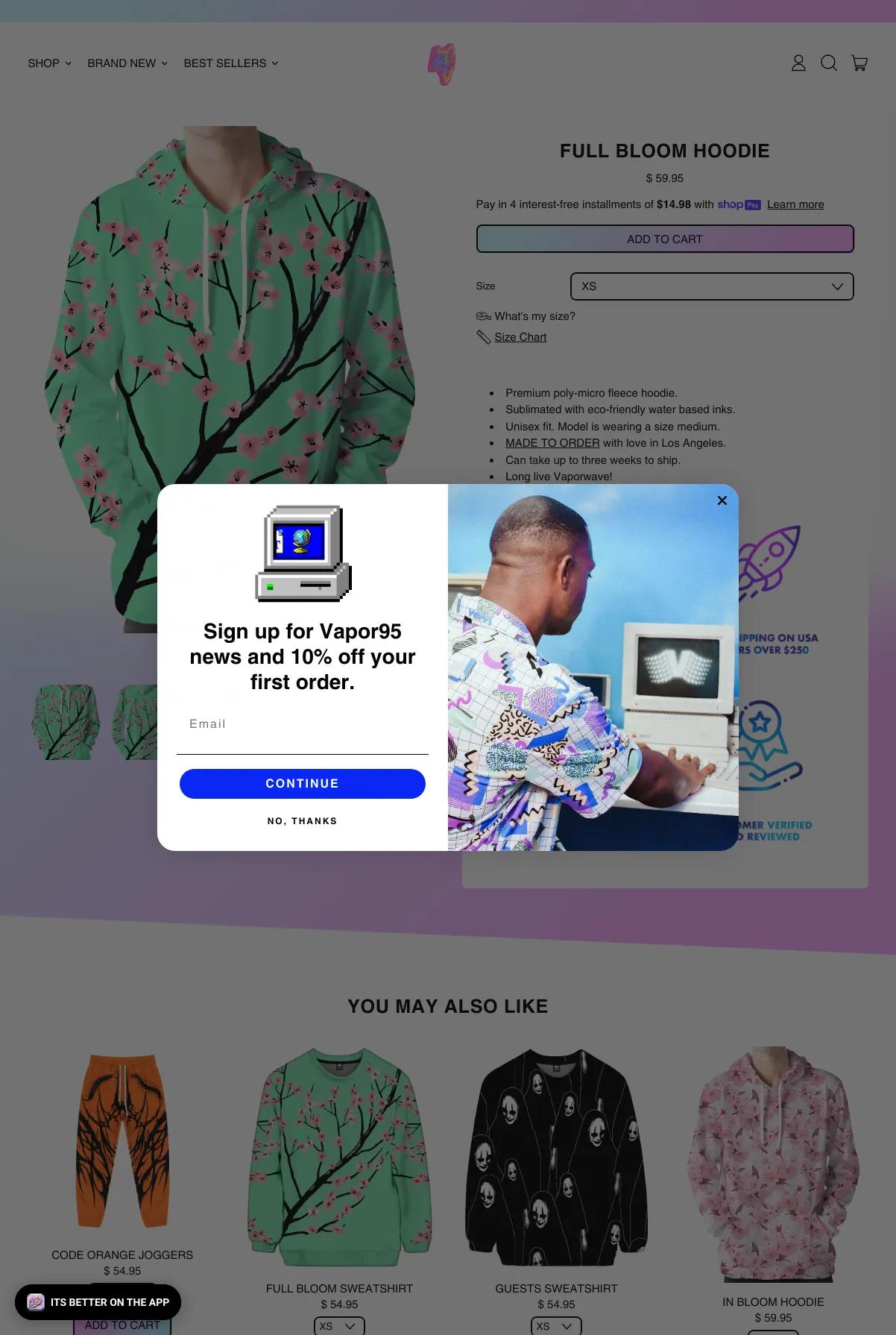 Screenshot 3 of Vapor95 (Example Shopify Clothing Website)