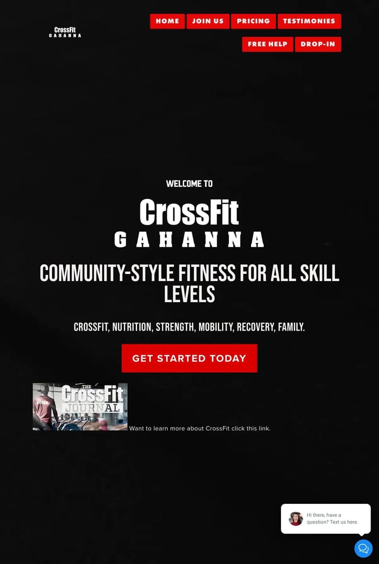 Screenshot 1 of CrossFit Gahanna (Example Squarespace Fitness Website)