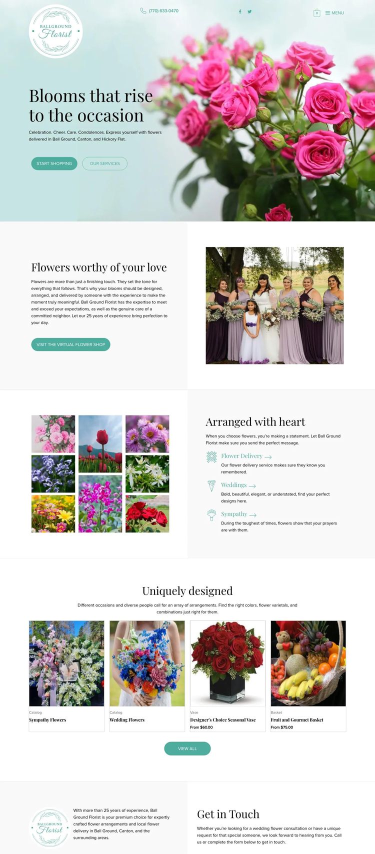 Screenshot 2 of Ball Ground Florist (Example WordPress Florist Website)