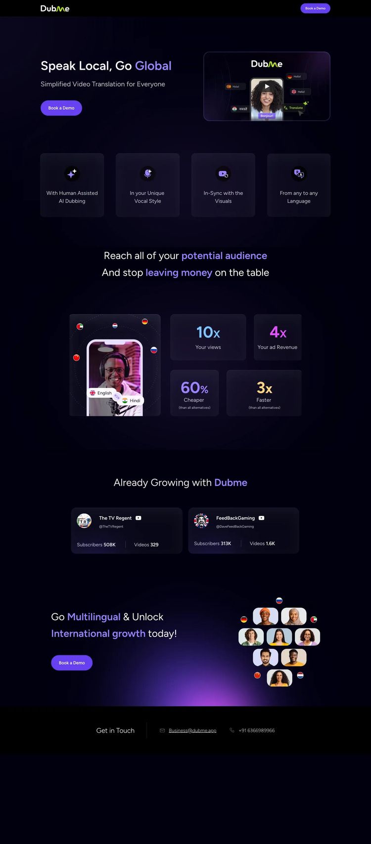 Screenshot 2 of DubMe (Example Framer Mobile App Website)