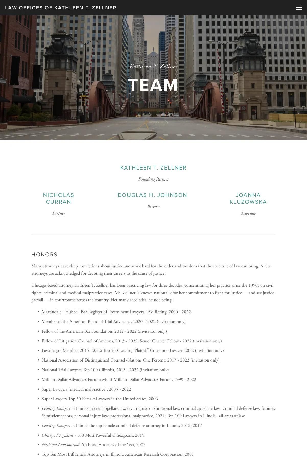 Screenshot 3 of Law Offices of Kathleen T. Zellner & Associates (Example Squarespace Law Firm Website)
