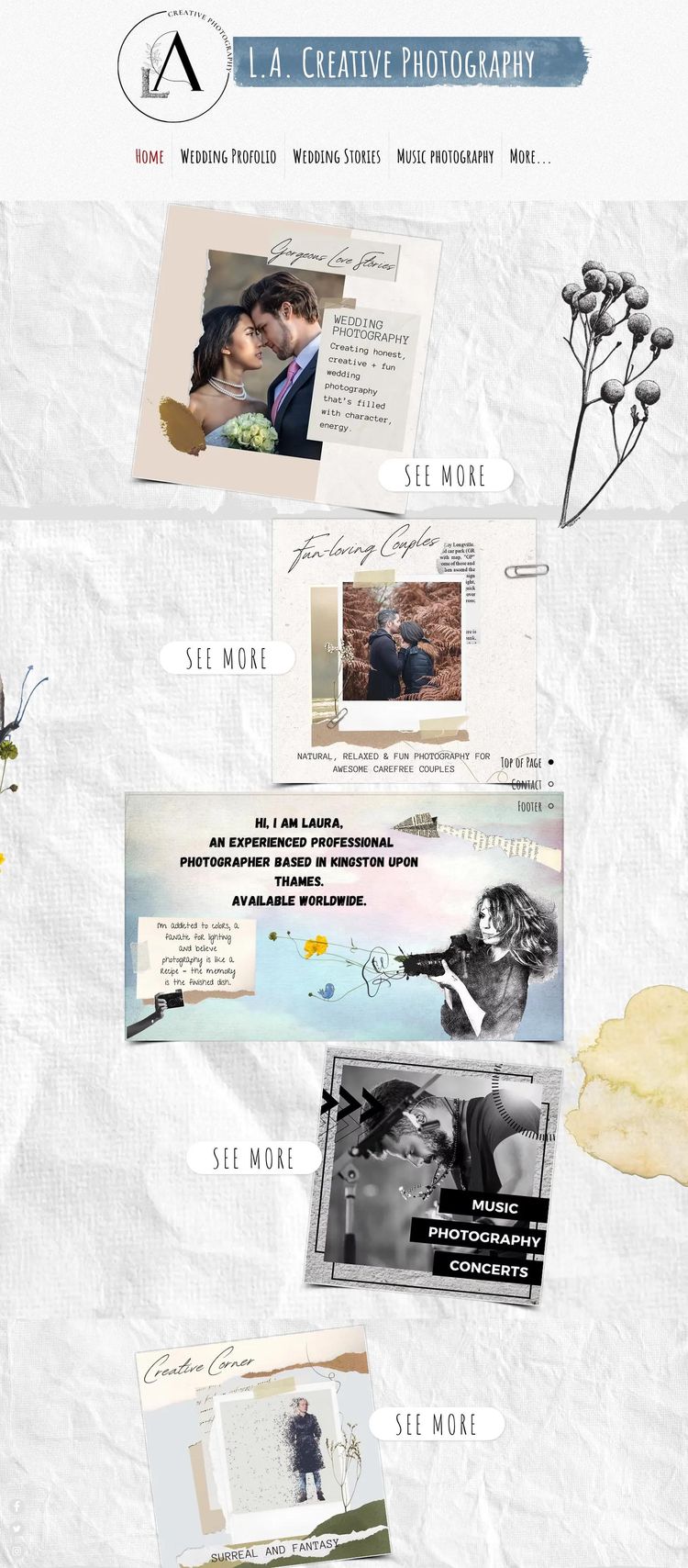 Screenshot 2 of L.A. Creative Photography (Example Wix Photography Website)