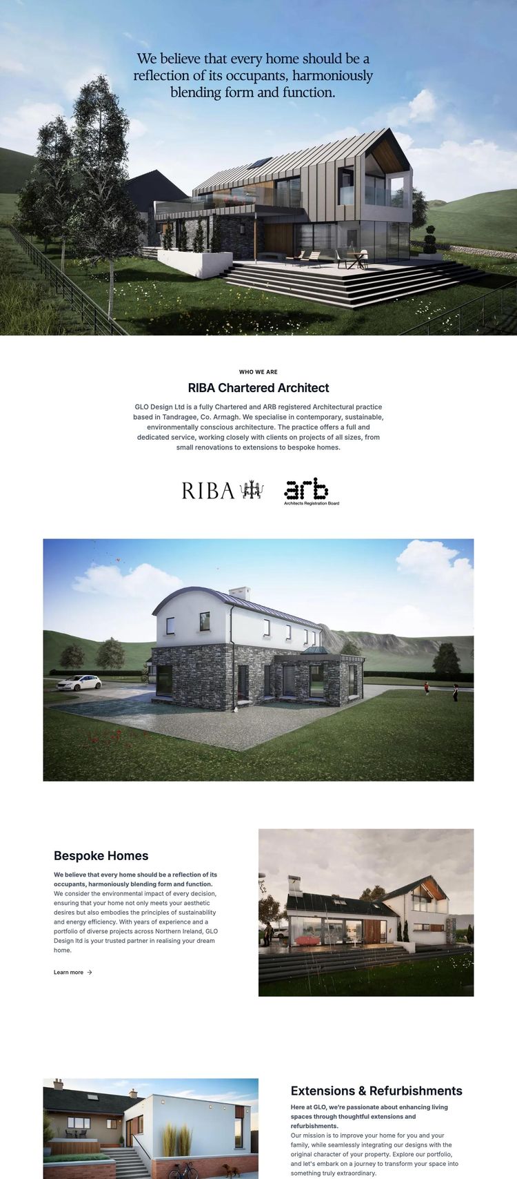 Screenshot 2 of GLO Design (Example Webflow Architect Website)