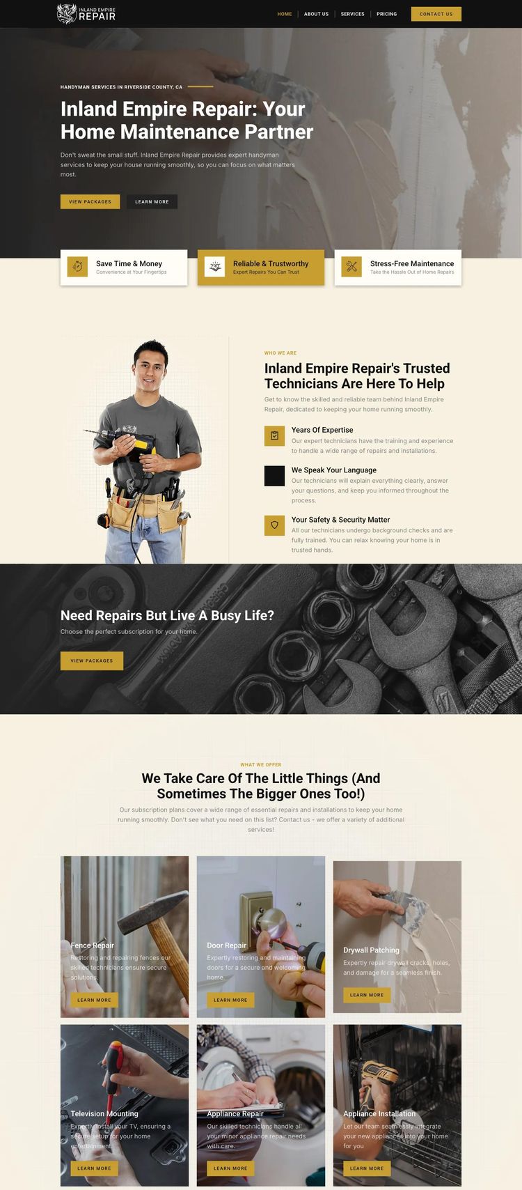 Screenshot 2 of Inland Empire Repair (Example WordPress Handyman Website)