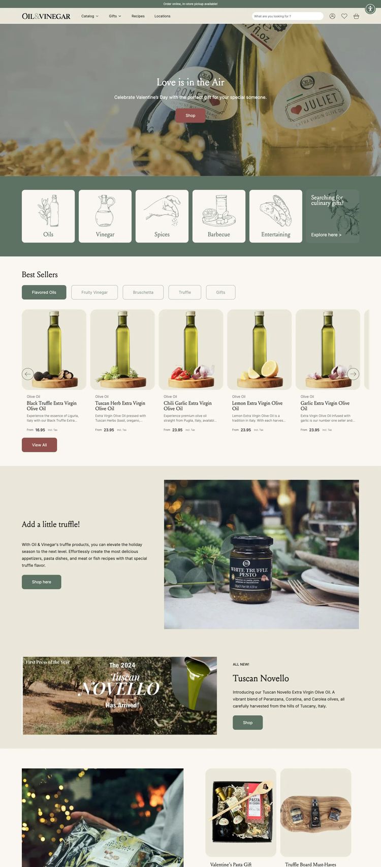 Screenshot 2 of Oil & Vinegar (Example Shopify Food and Beverage Website)