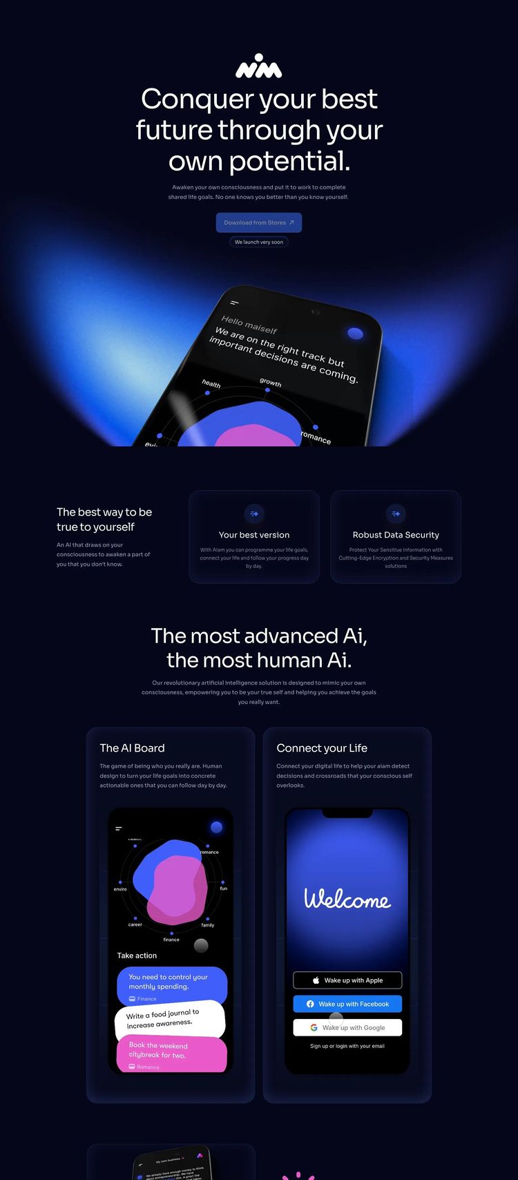 Screenshot 2 of Aiam (Example Framer ai-and-machine-learning Website)