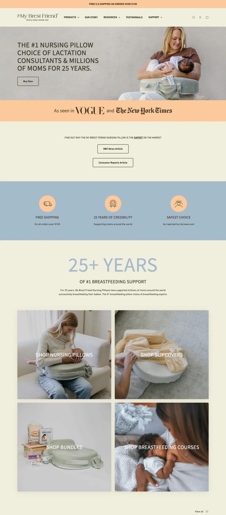 Screenshot 2 of My Brest Friend (Example Shopify Child Care Website)