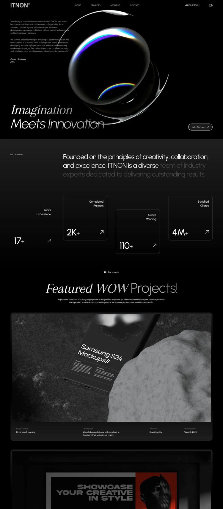 Screenshot 2 of ITNON (Example Framer Design Agency/Studio Website)
