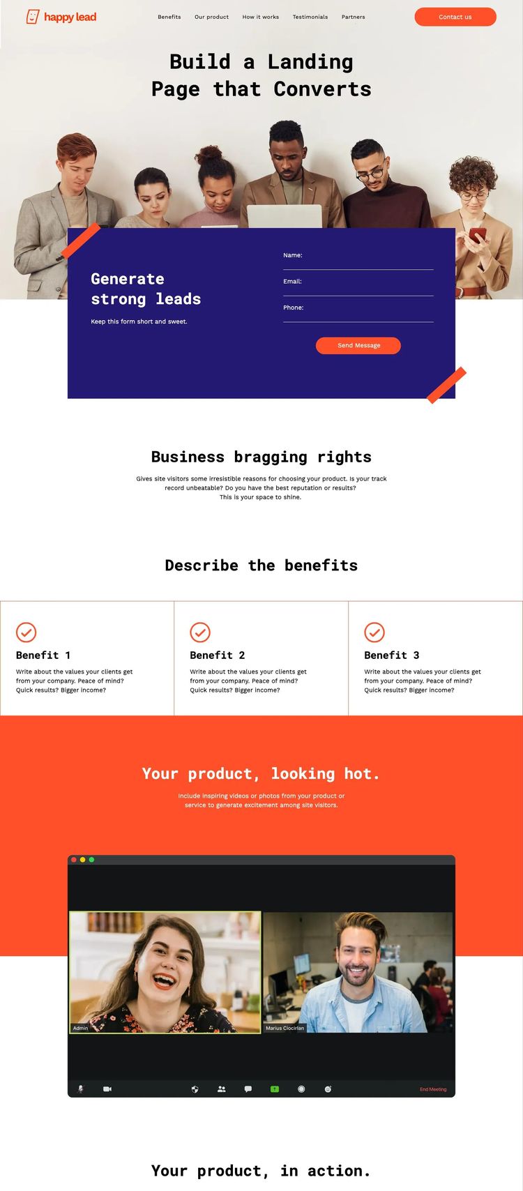 Screenshot 1 of Lead Generation Landing Page Template
