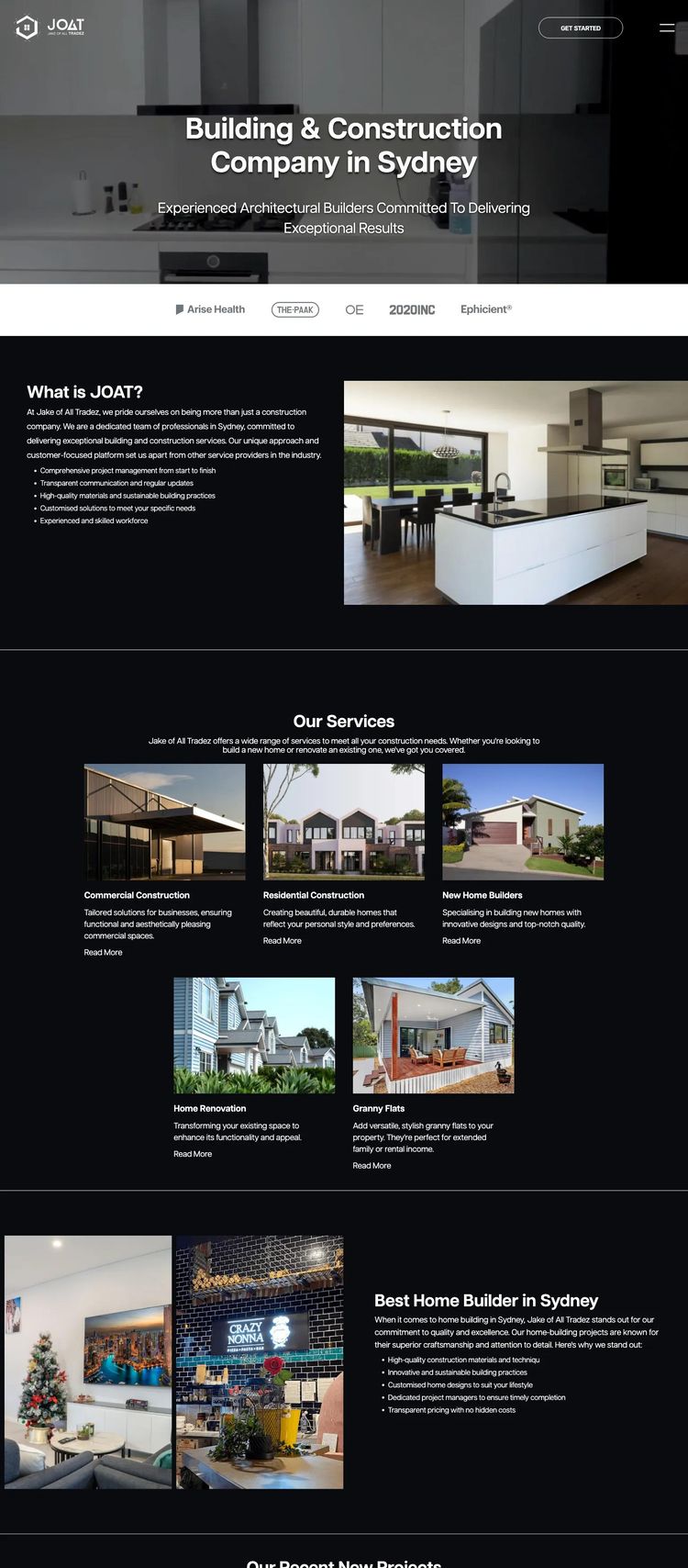 Screenshot 2 of Jake of All Tradez (Example Webflow Construction Website)