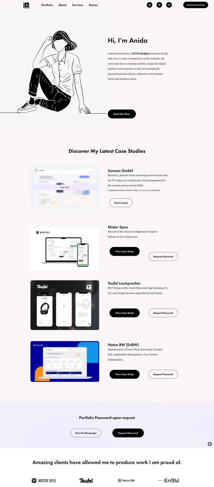 Screenshot 2 of Anida (Example Squarespace Design Agency/Studio Website)
