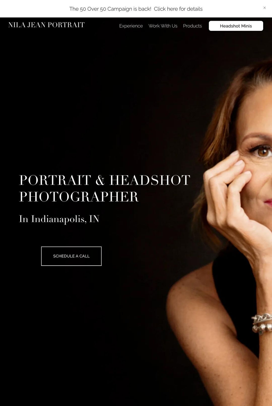 Screenshot 1 of Nila Jean Portrait (Example Squarespace Photography Website)