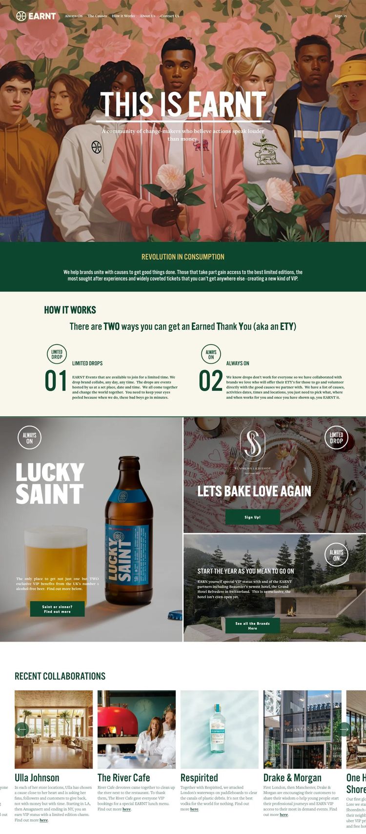 Screenshot 2 of EarnT (Example Squarespace Nonprofit Organization Website)