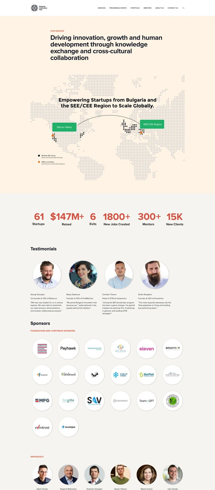 Screenshot 2 of Bulgaria Innovation Hub (Example Squarespace Business Consultant Website)