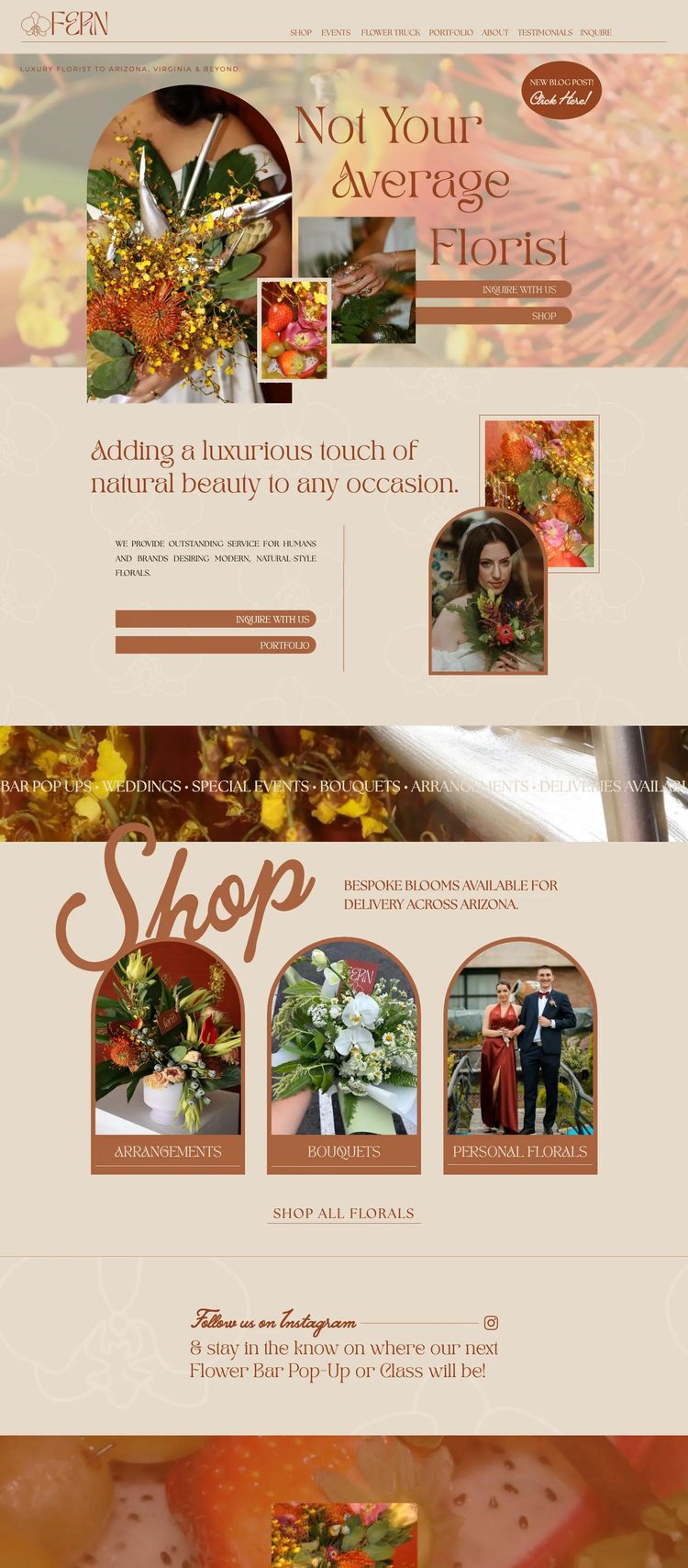 Screenshot 2 of Fern Floral Studio (Example Showit Florist Website)