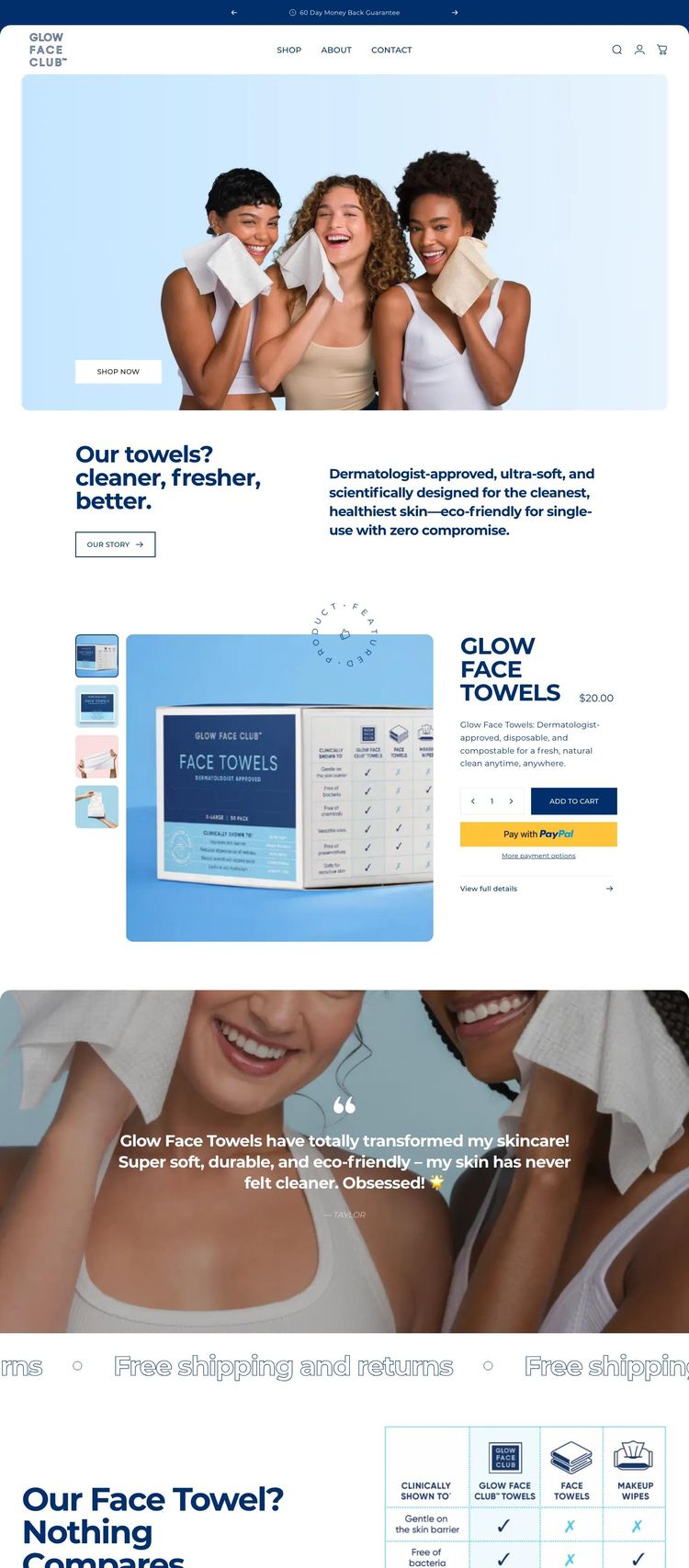 Screenshot 2 of Glow (Example Shopify Beauty Products Website)