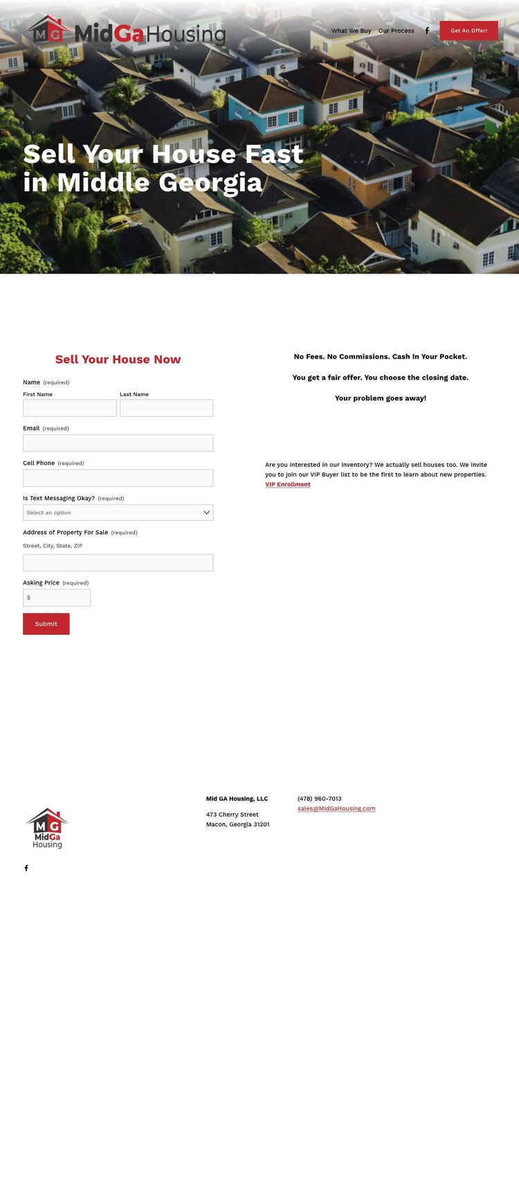 Screenshot 1 of MidGa Housing (Example Squarespace Real Estate Agent Website)