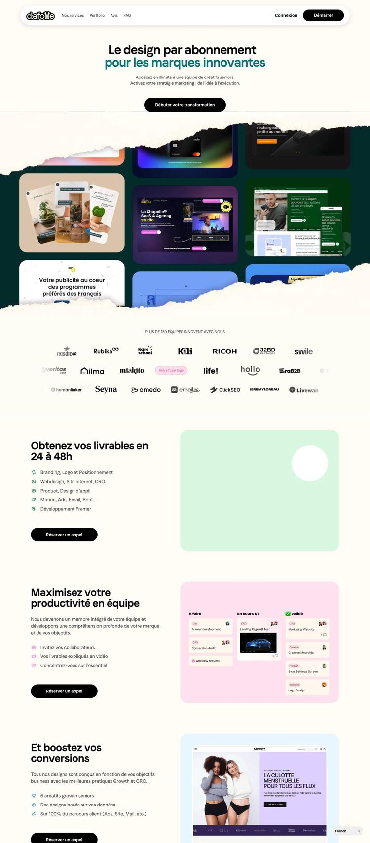 Screenshot 2 of Dafolle (Example Framer Design Agency/Studio Website)