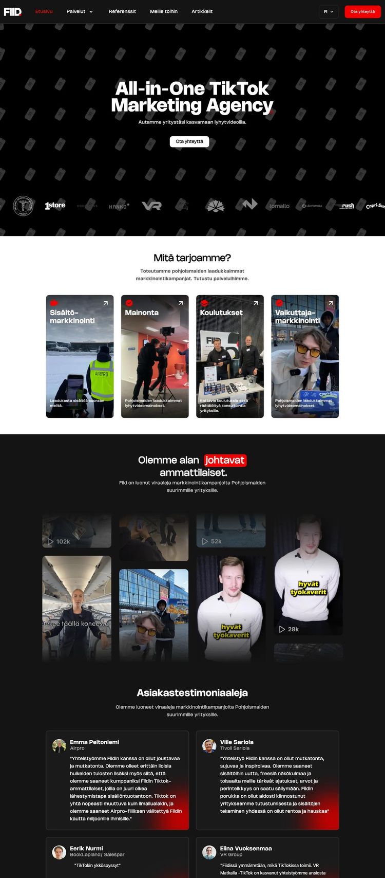 Screenshot 2 of Fiid (Example Webflow Marketing Agency Website)