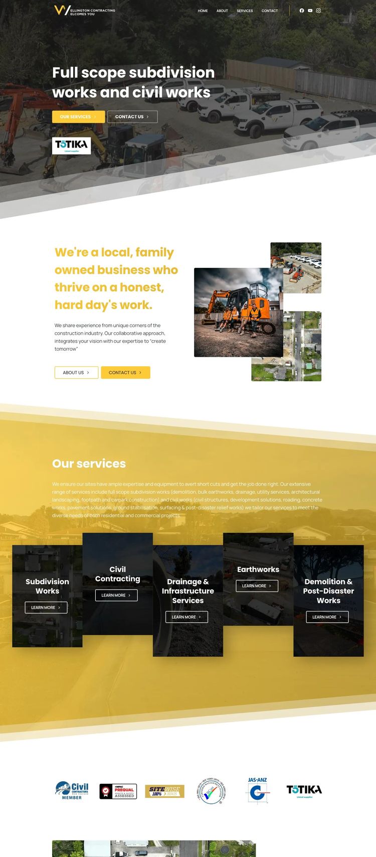 Screenshot 2 of Wellington Contracting (Example WordPress Construction Website)