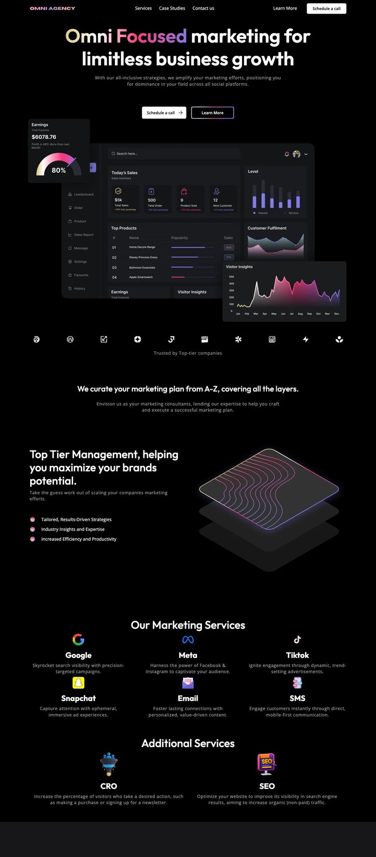 Screenshot 2 of Omni Agency (Example Webflow Marketing Agency Website)