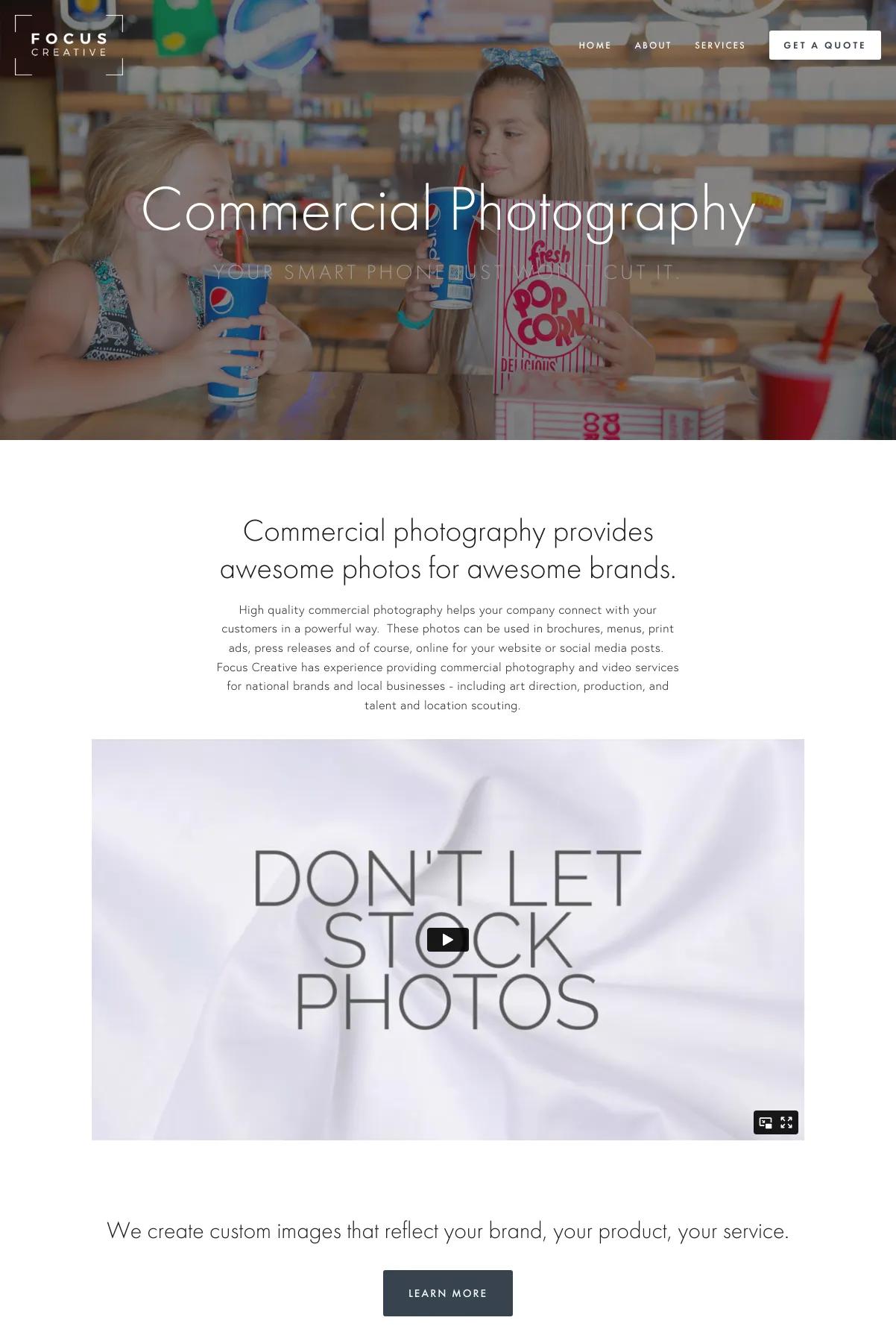 Screenshot 3 of Focus Creative (Example Squarespace Photography Website)