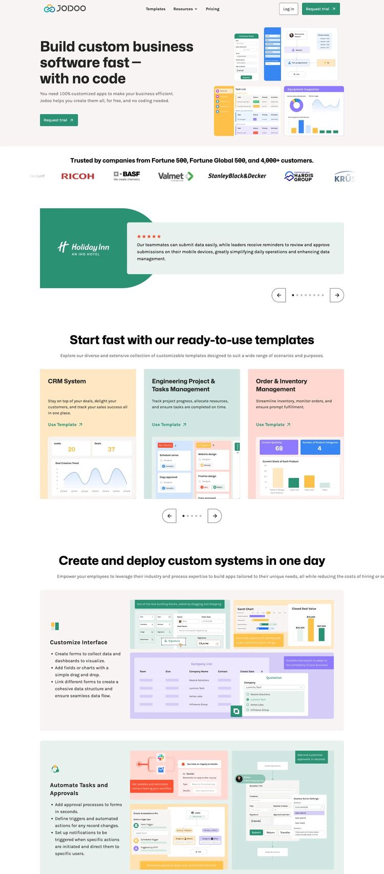 Screenshot 2 of Jodoo (Example Framer Software Development Website)