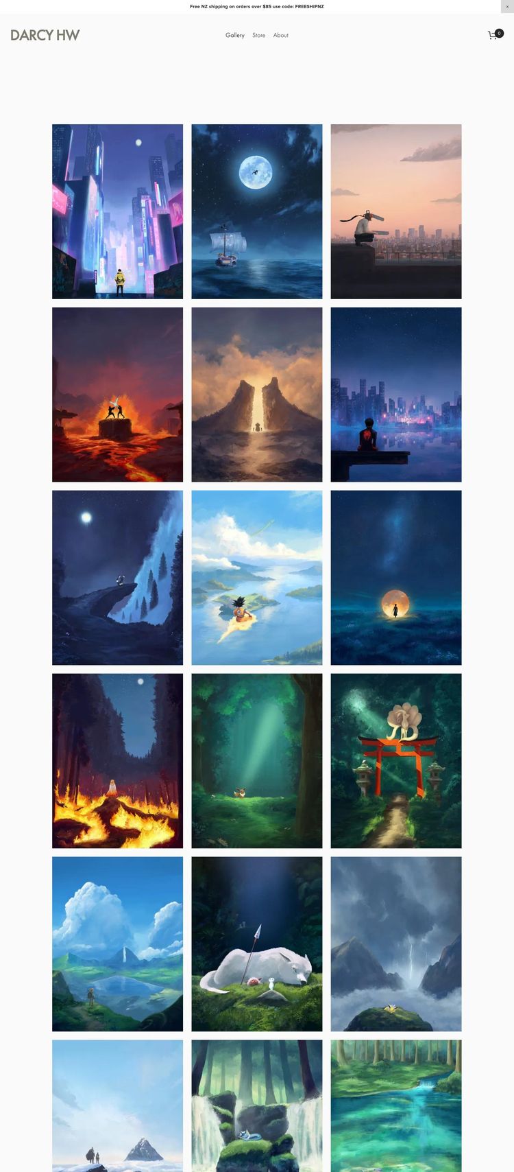 Screenshot 2 of Darcy HW (Example Squarespace Artist Website)