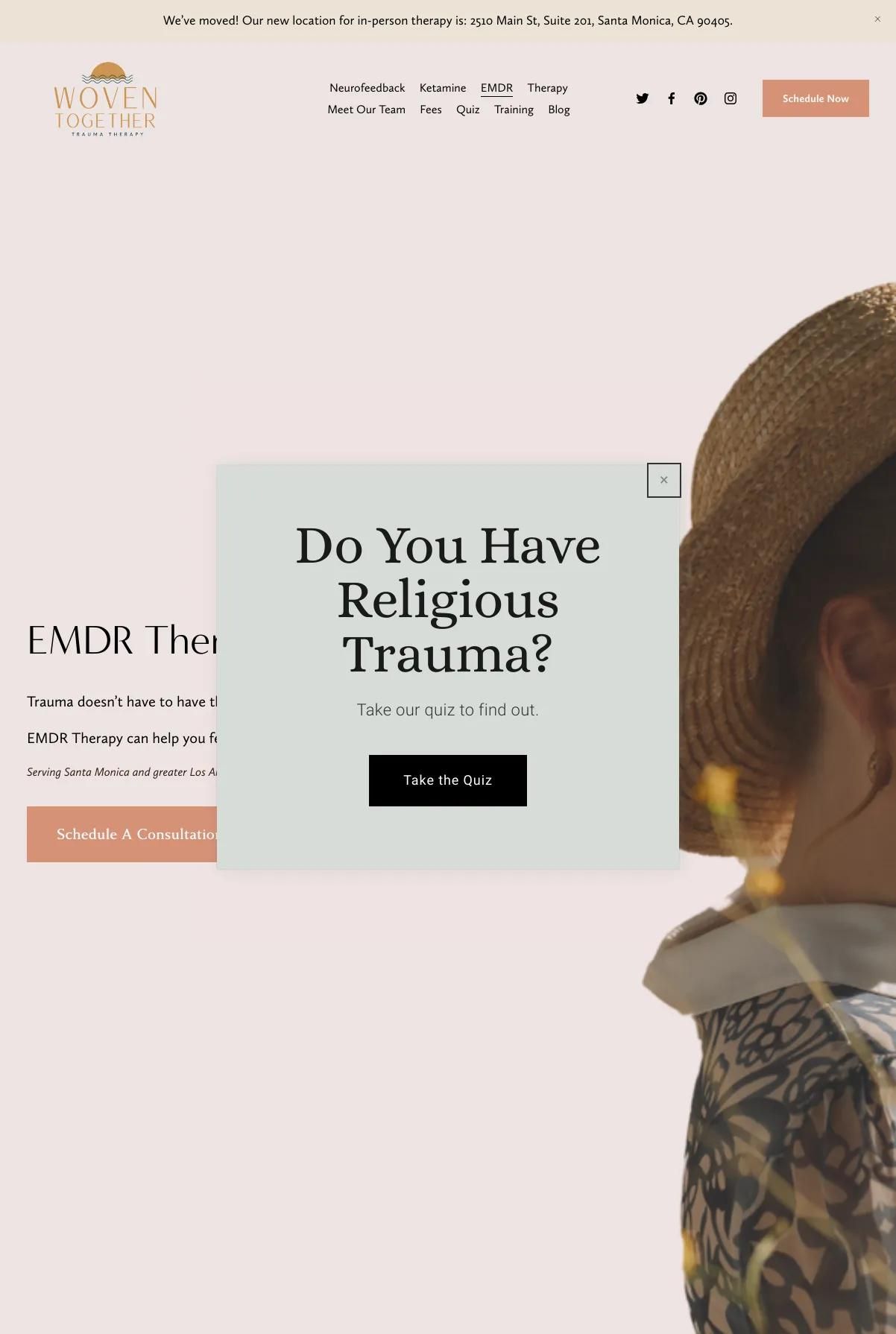 Screenshot 3 of Woven Together Trauma Therapy (Example Squarespace Therapist Website)