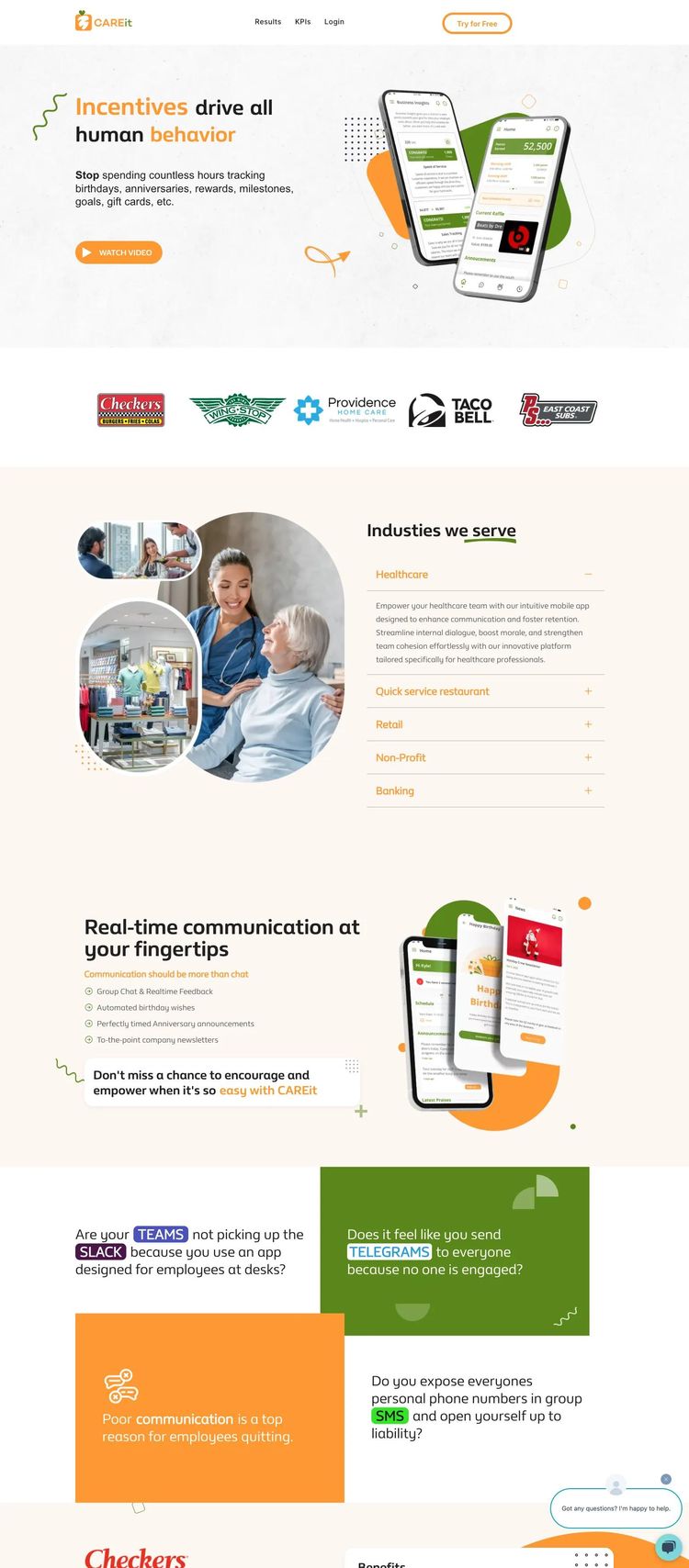 Screenshot 1 of CAREit (Example Duda Catering Website)
