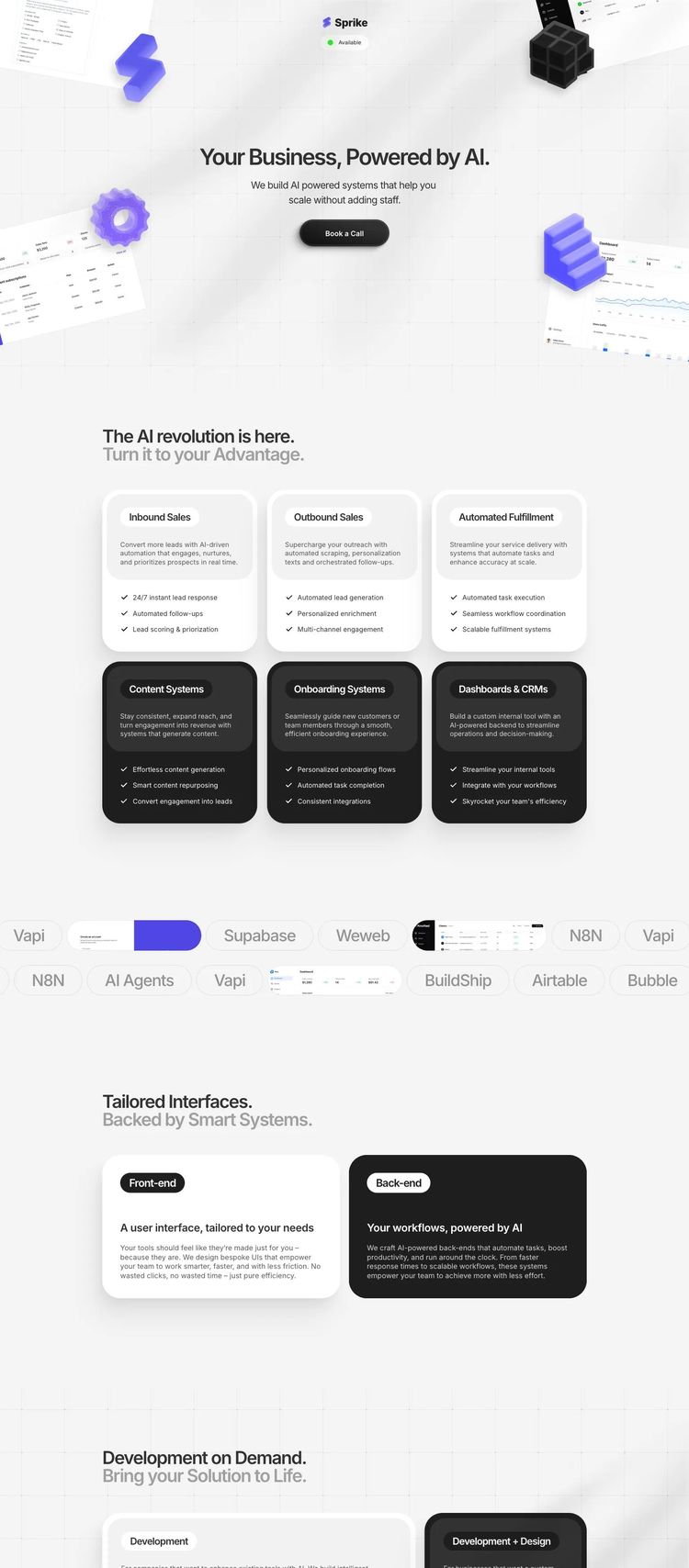 Screenshot 2 of Sprike (Example Framer AI and Machine Learning Website)