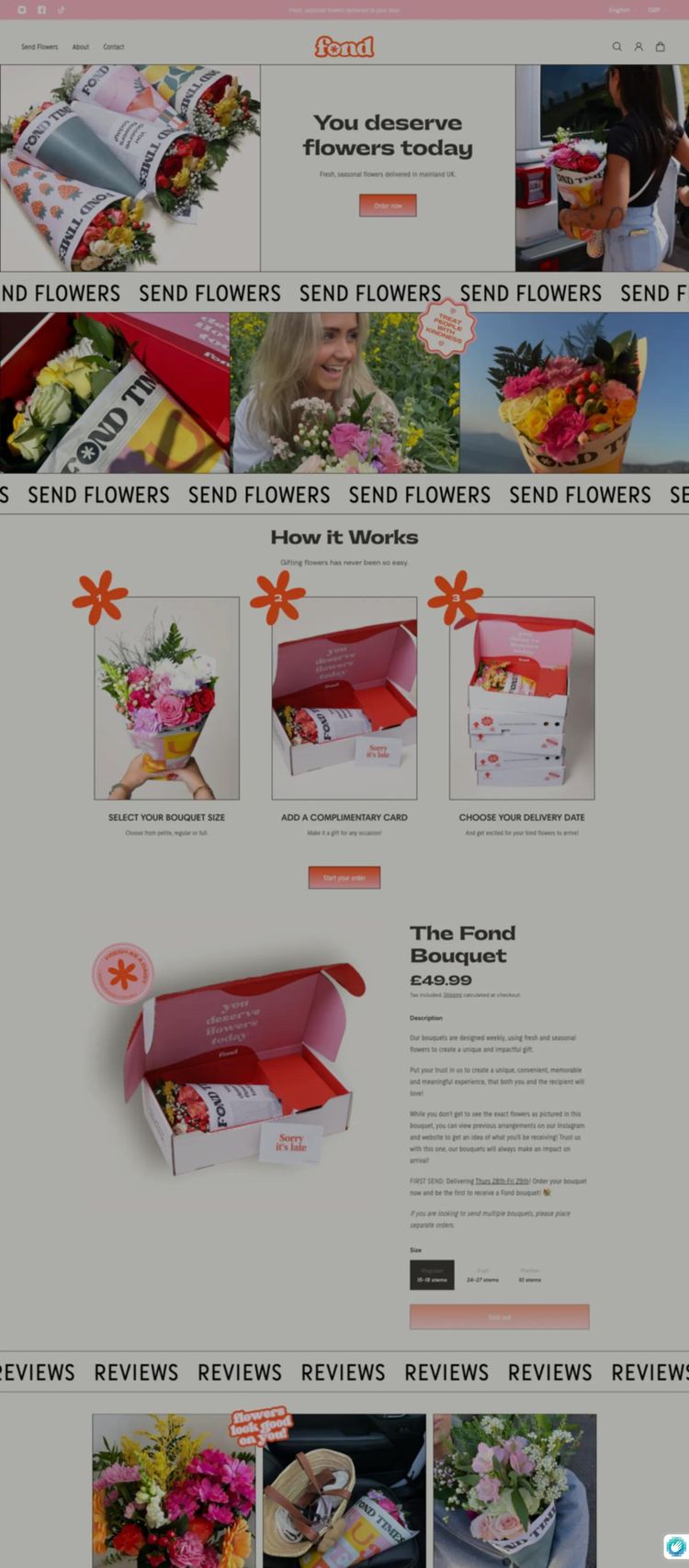 Screenshot 2 of Fond (Example Shopify Florist Website)