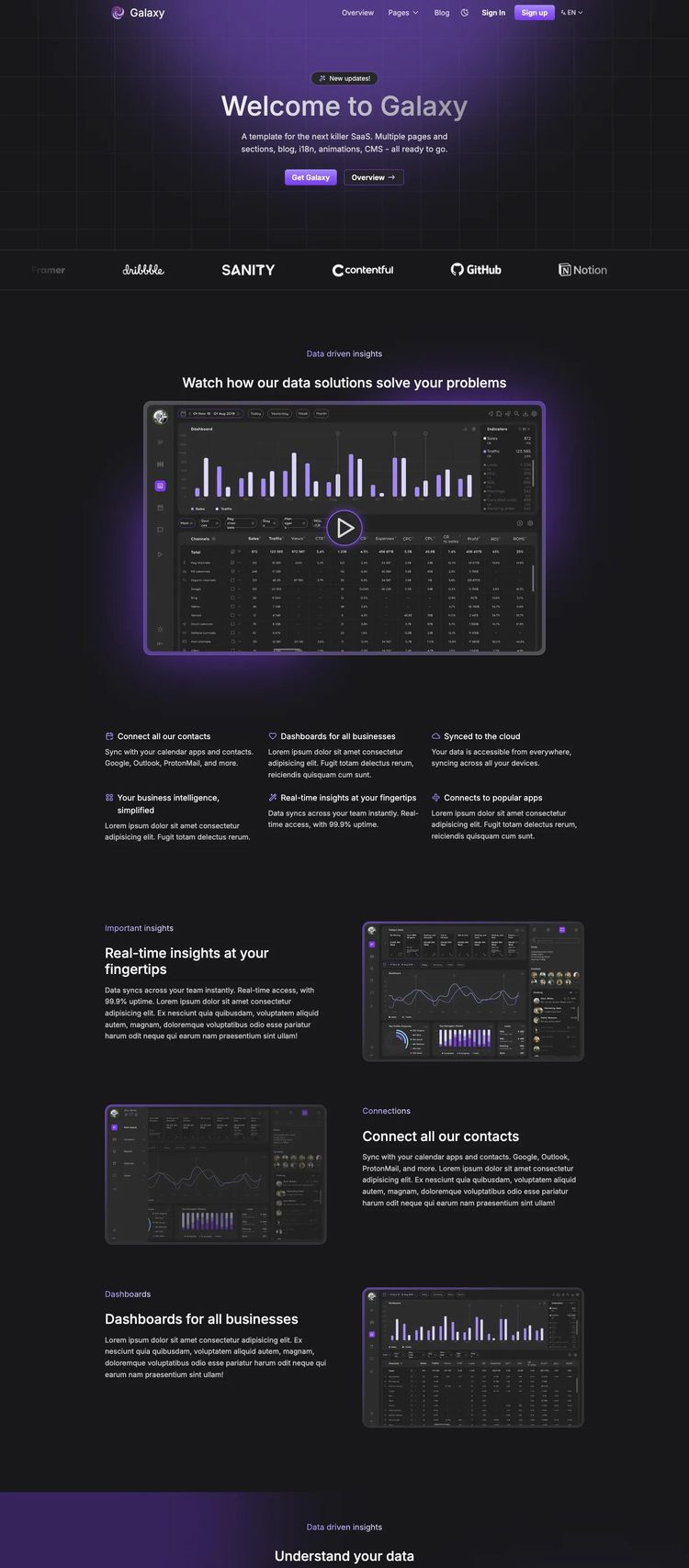 Screenshot 2 of Galaxy (Example Astro Software Development Website)