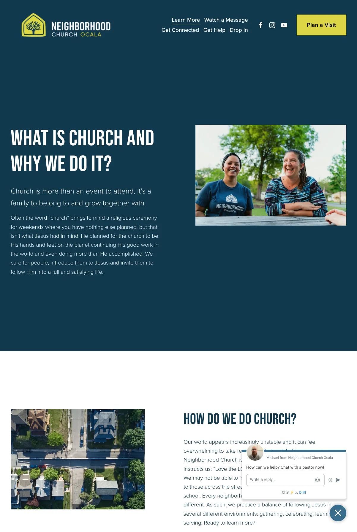 Screenshot 2 of Neighborhood Church Ocala (Example Squarespace Church Website)